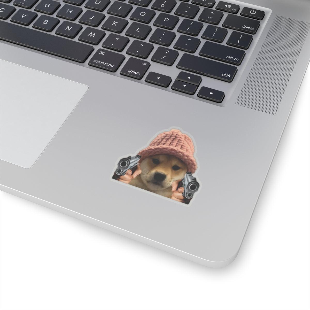 Crypto Sticker, Dogwifhat Memecoin, Hilarious, Vinyl - CryptoAiShop