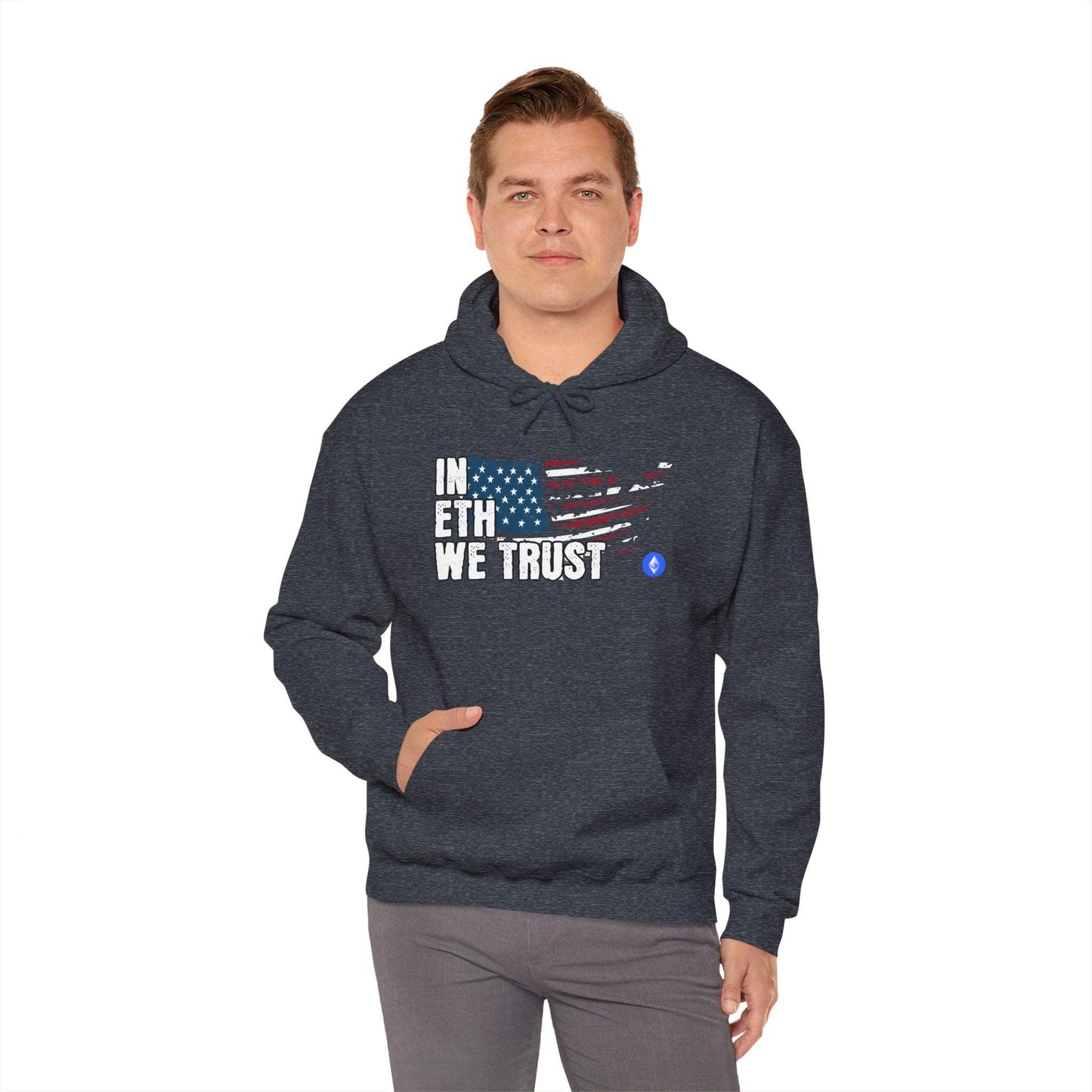 Crypto Unisex Hoodie, In ETH We Trust, Cotton - CryptoAiShop