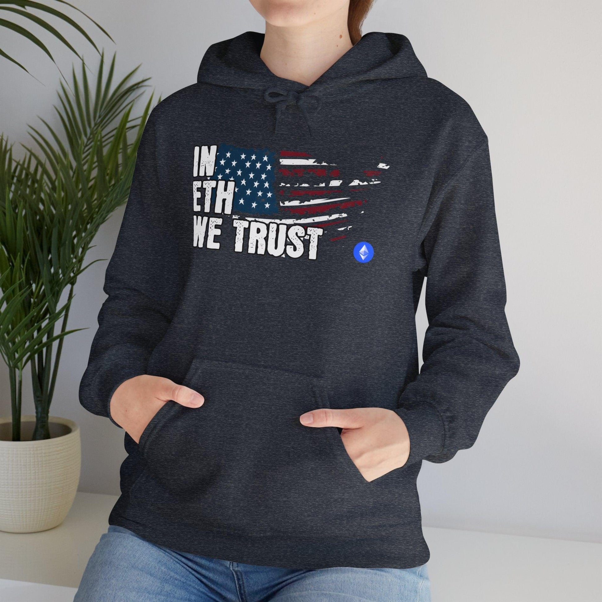 Crypto Unisex Hoodie, In ETH We Trust, Cotton - CryptoAiShop