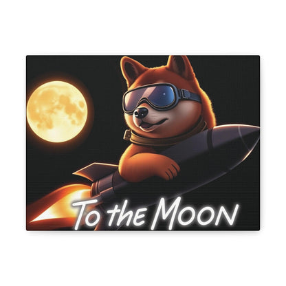 Crypto Canvas Art, Shiba Inu Coin, To The Moon, 24x36, Eco-Friendly - CryptoAiShop