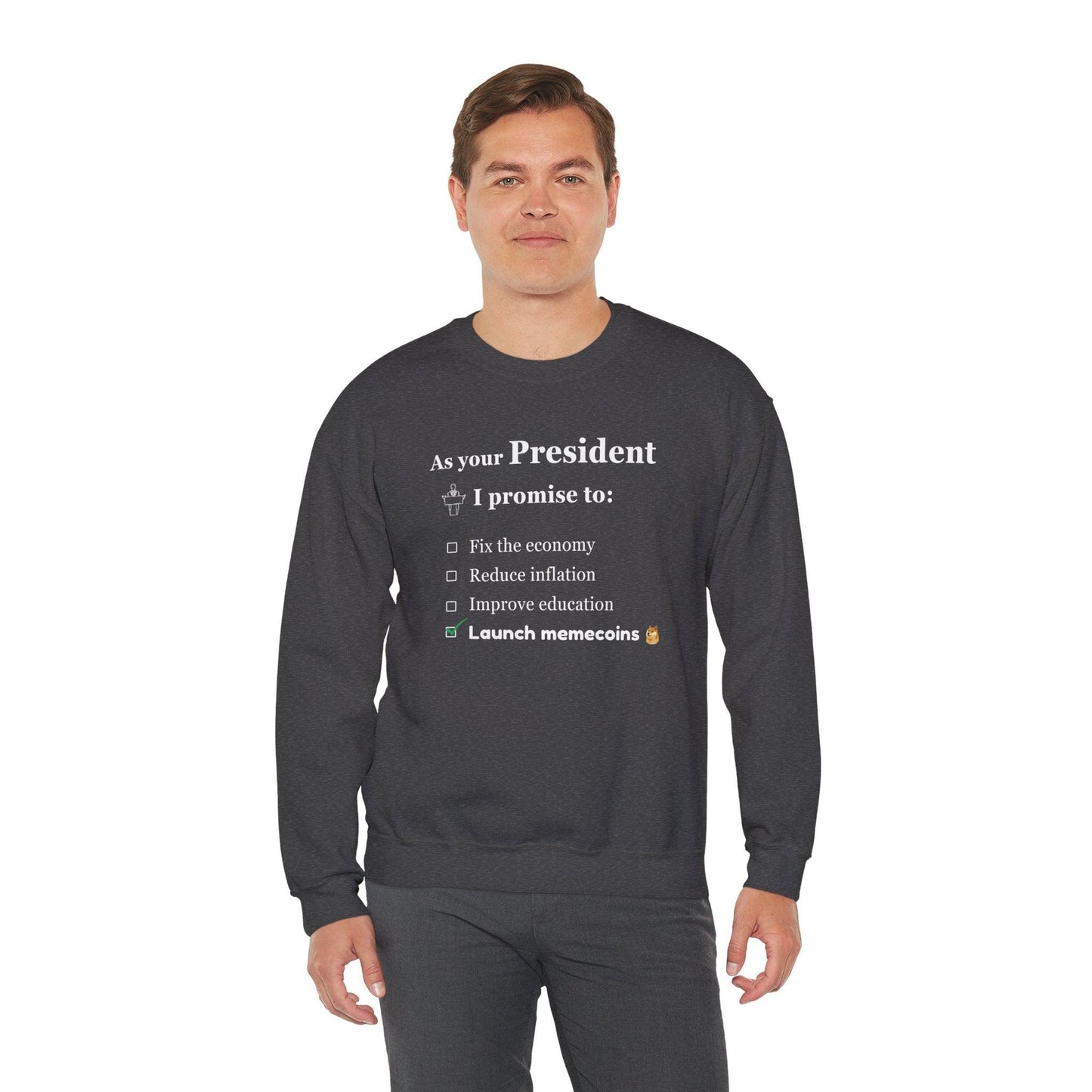 Crypto Unisex Sweatshirt, Memecoin Humor, Cotton - CryptoAiShop