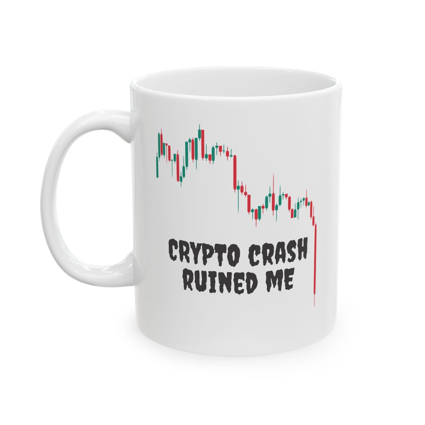 Mug Crypto Crash Ruined Me, 11oz, Blanc