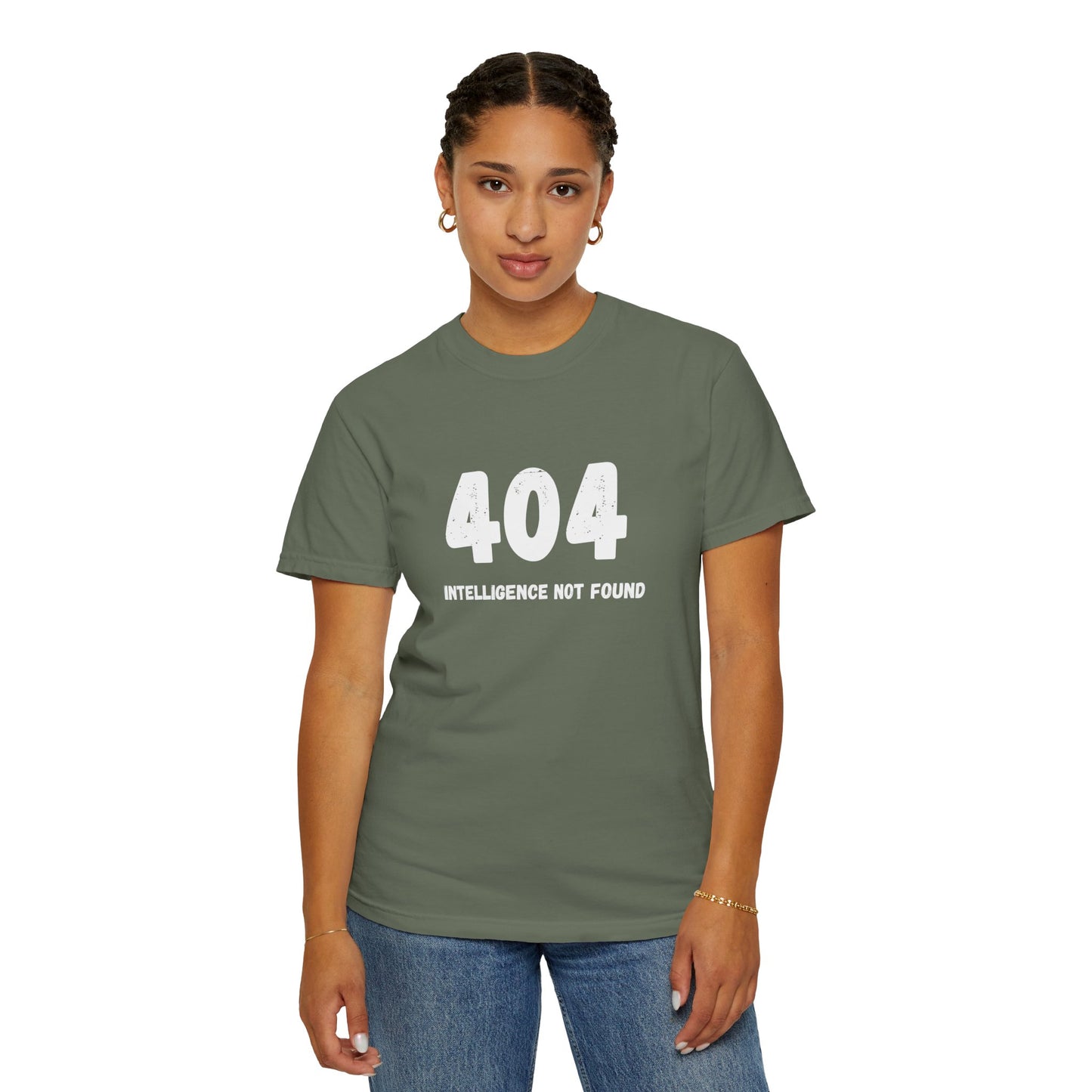 T-Shirt, AI Humor, System Error 404 Unisex Garment-Dyed Tee