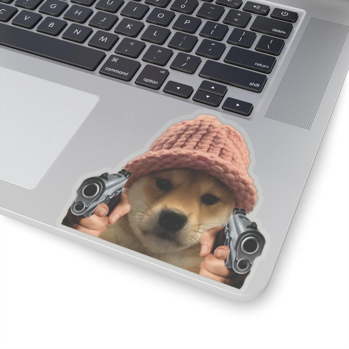 Crypto Sticker, Dogwifhat Memecoin, Hilarious, Vinyl - CryptoAiShop