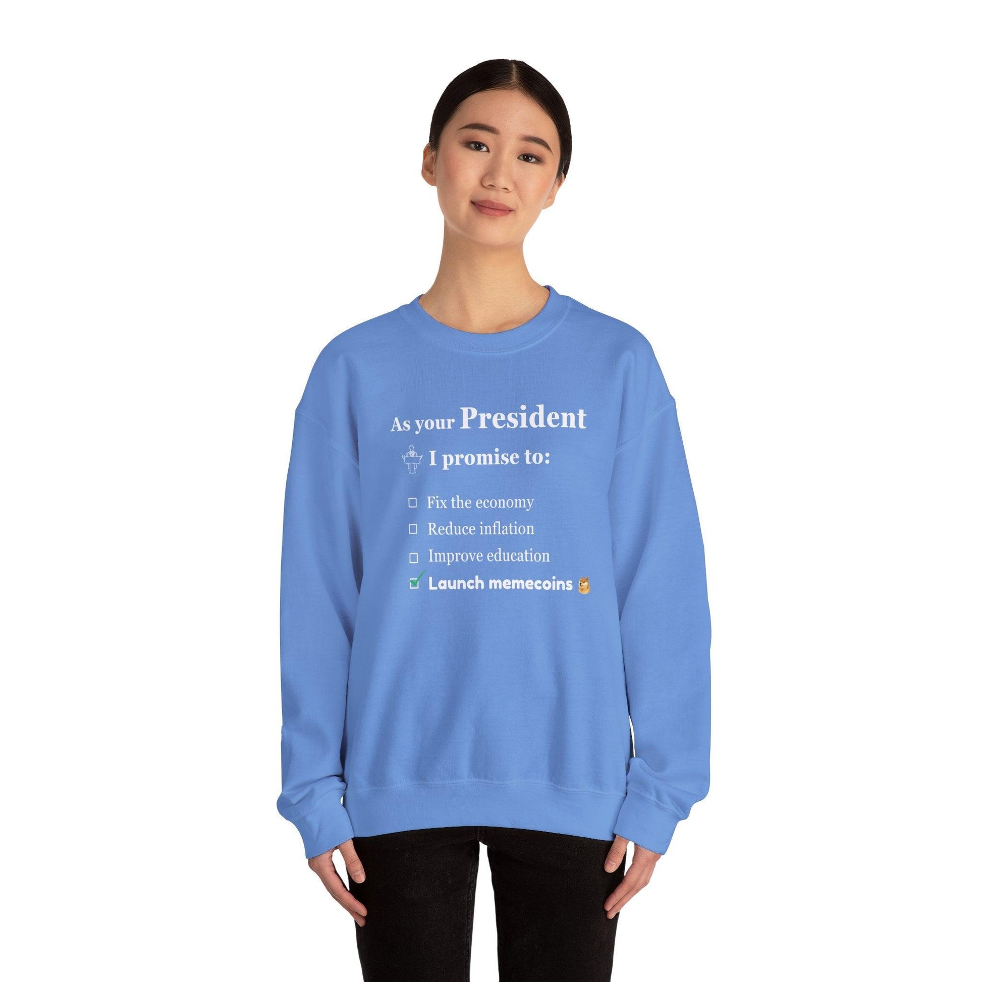 Crypto Unisex Sweatshirt, Memecoin Humor, Cotton - CryptoAiShop