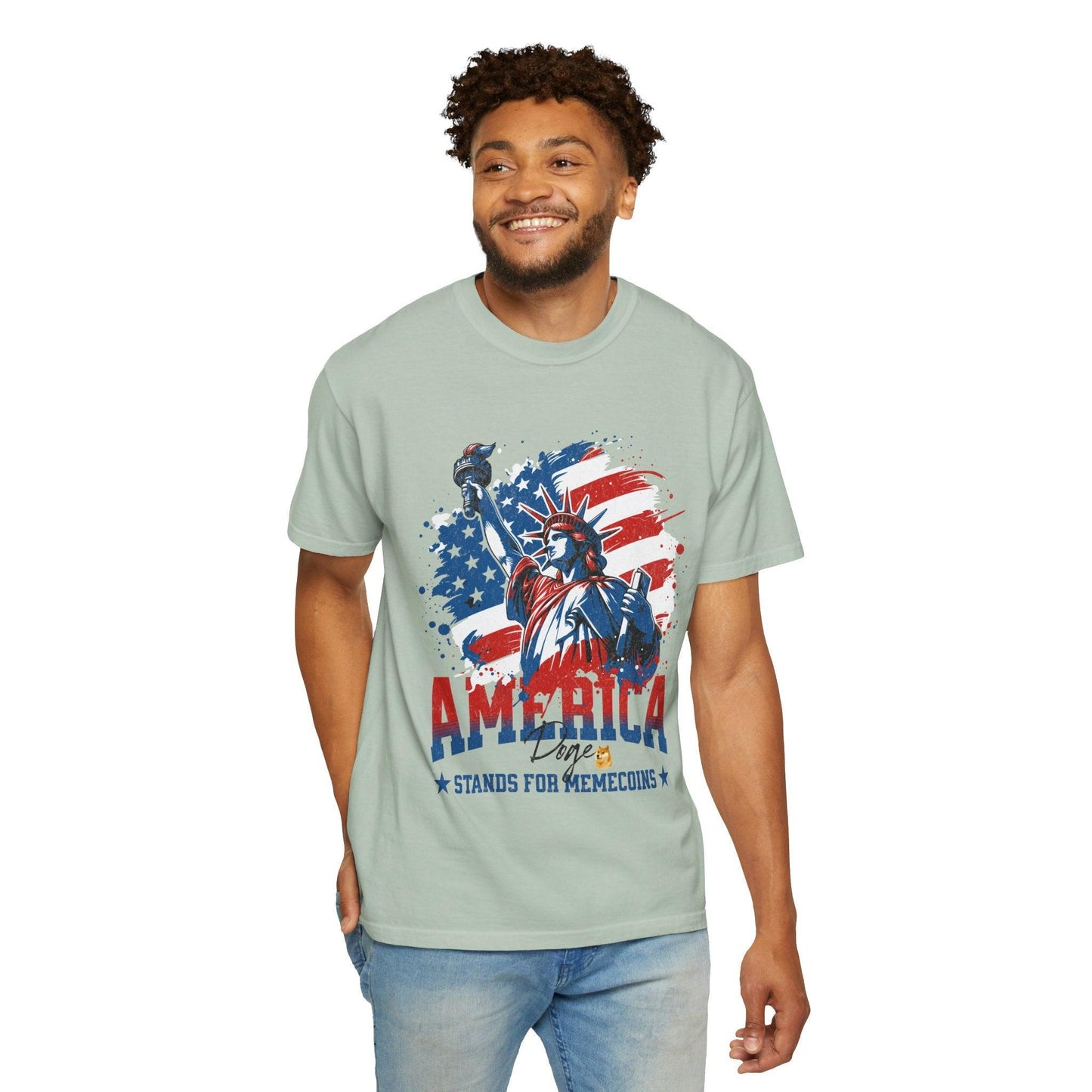 MemeCoin Patriotic Garment-Dyed T-Shirt - CryptoAiShop