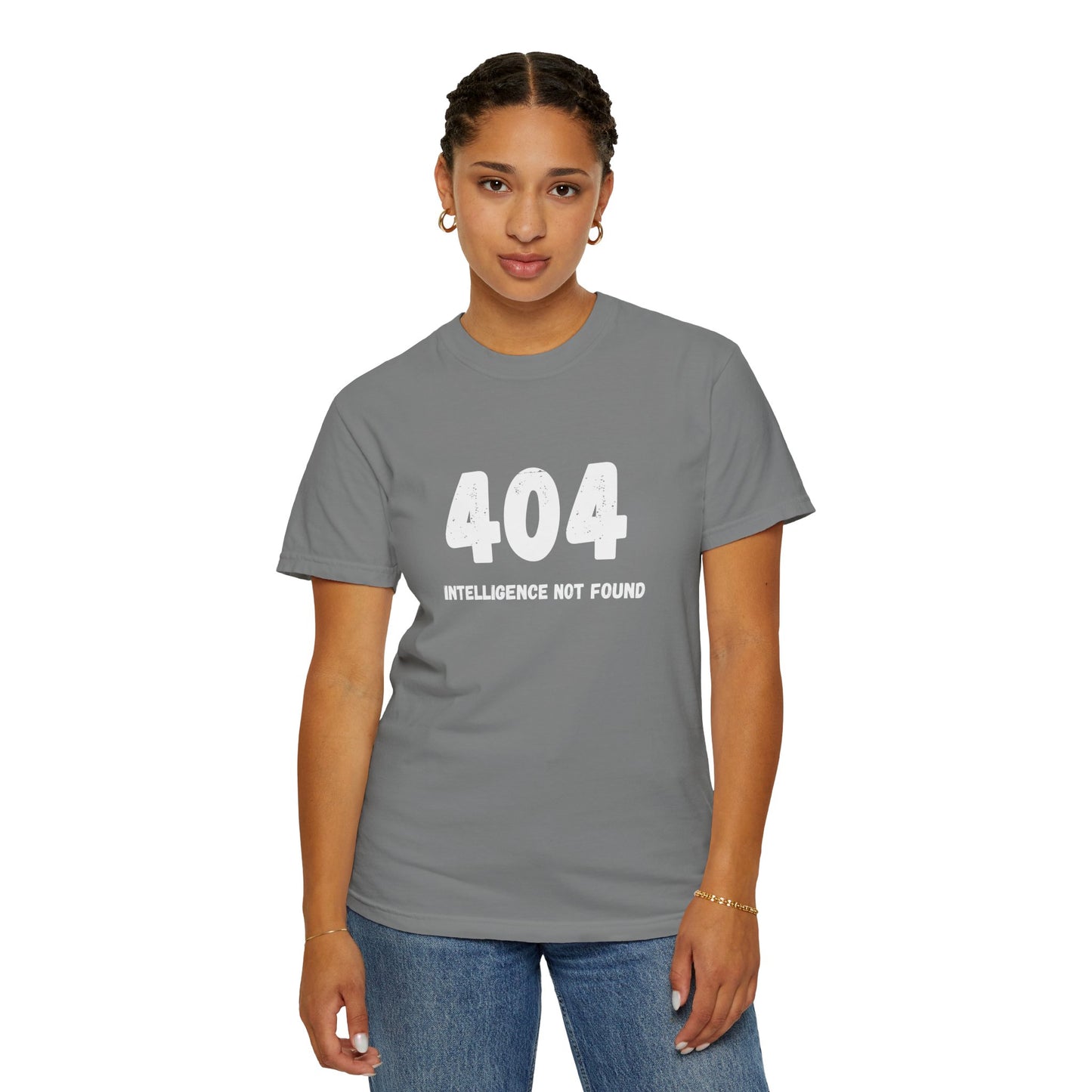 T-Shirt, AI Humor, System Error 404 Unisex Garment-Dyed Tee