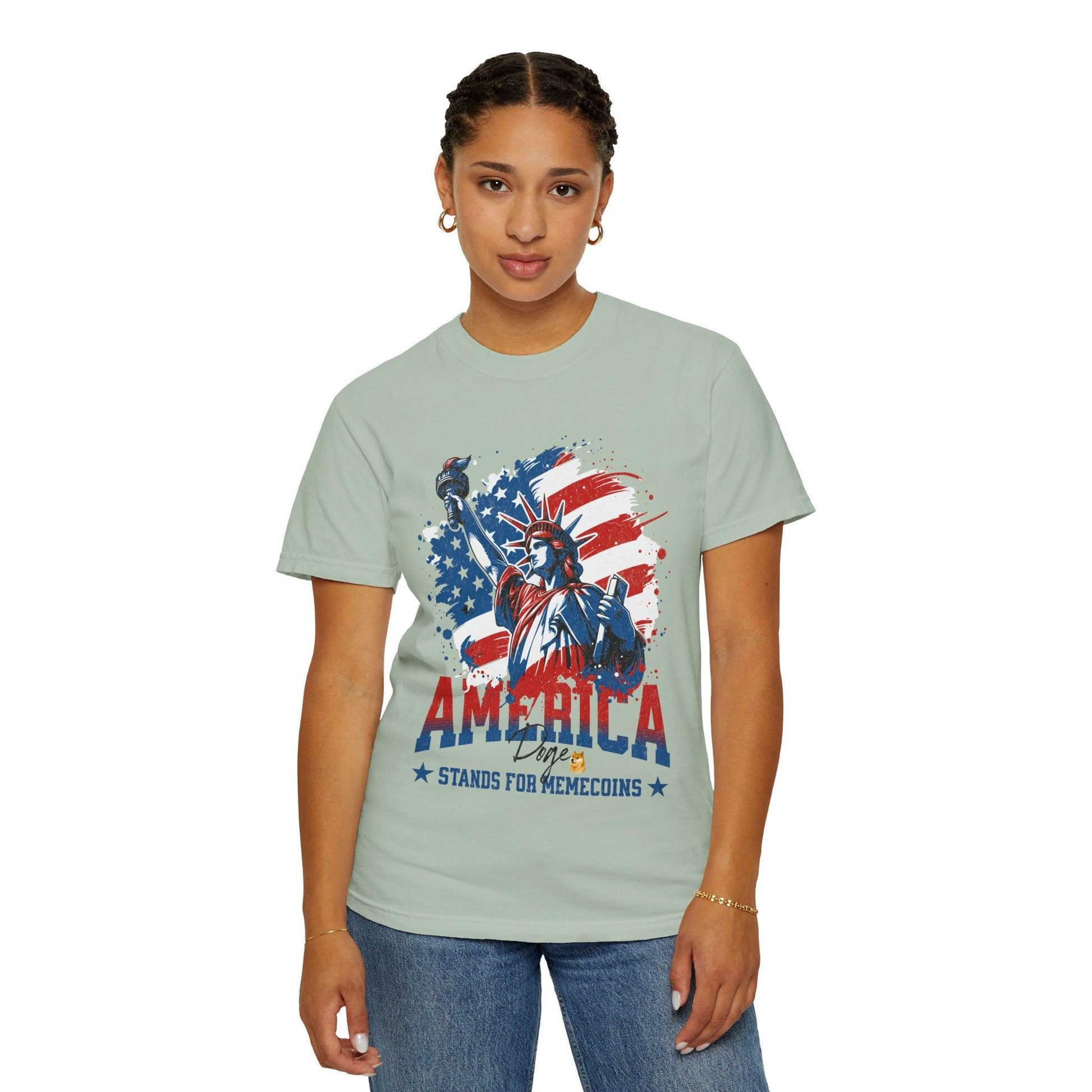 MemeCoin Patriotic Garment-Dyed T-Shirt - CryptoAiShop