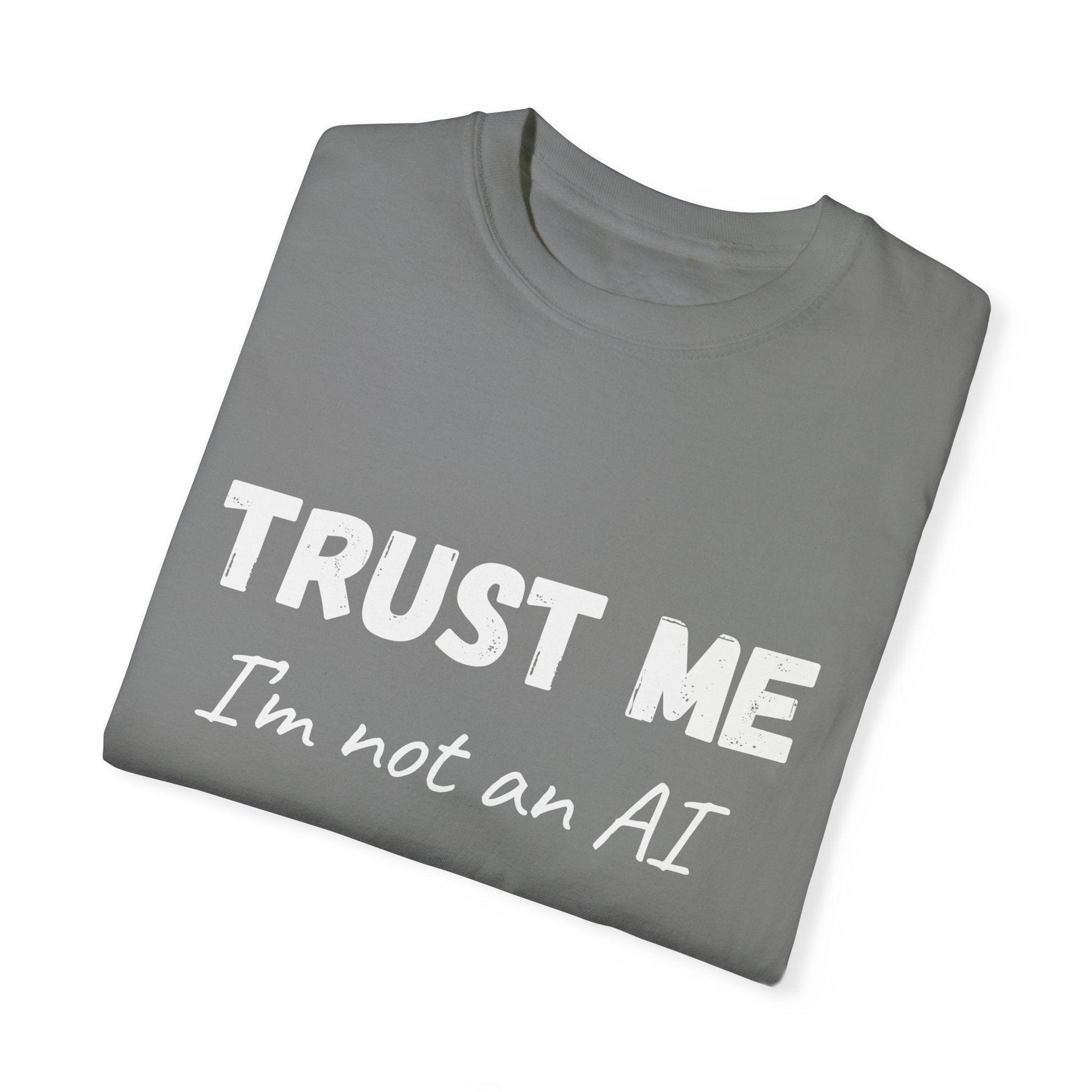 Unisex T-shirt AI Joke 'Trust Me, I'm Not an AI' Funny Quote - CryptoAiShop