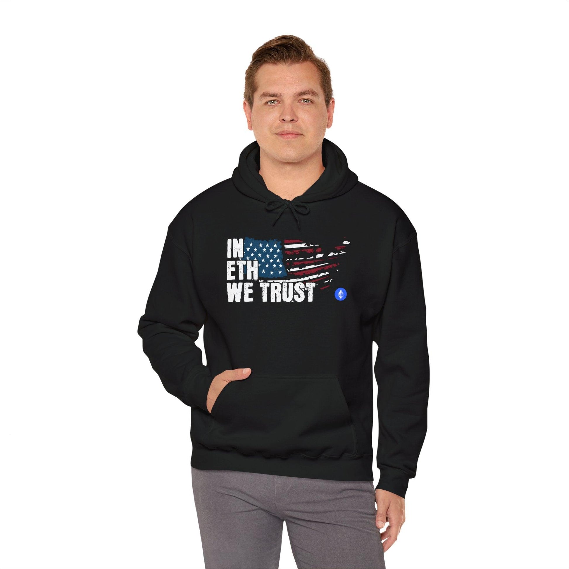 Crypto Unisex Hoodie, In ETH We Trust, Cotton - CryptoAiShop