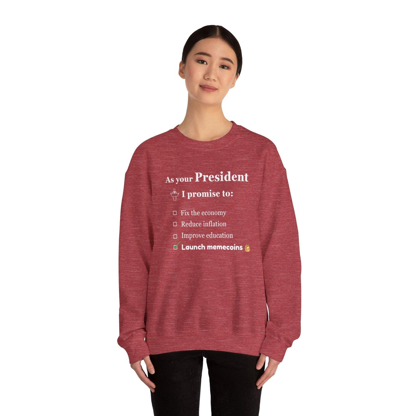 Crypto Unisex Sweatshirt, Memecoin Humor, Cotton - CryptoAiShop