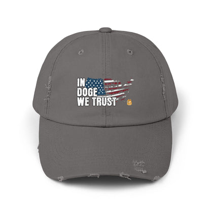 Crypto Distressed Cap, In Doge We Trust, Unisex - CryptoAiShop