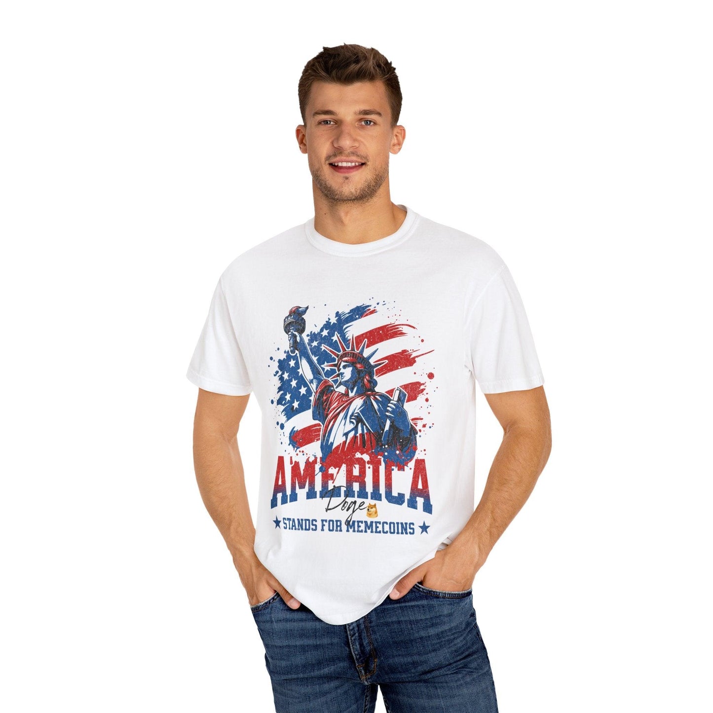 MemeCoin Patriotic Garment-Dyed T-Shirt - CryptoAiShop