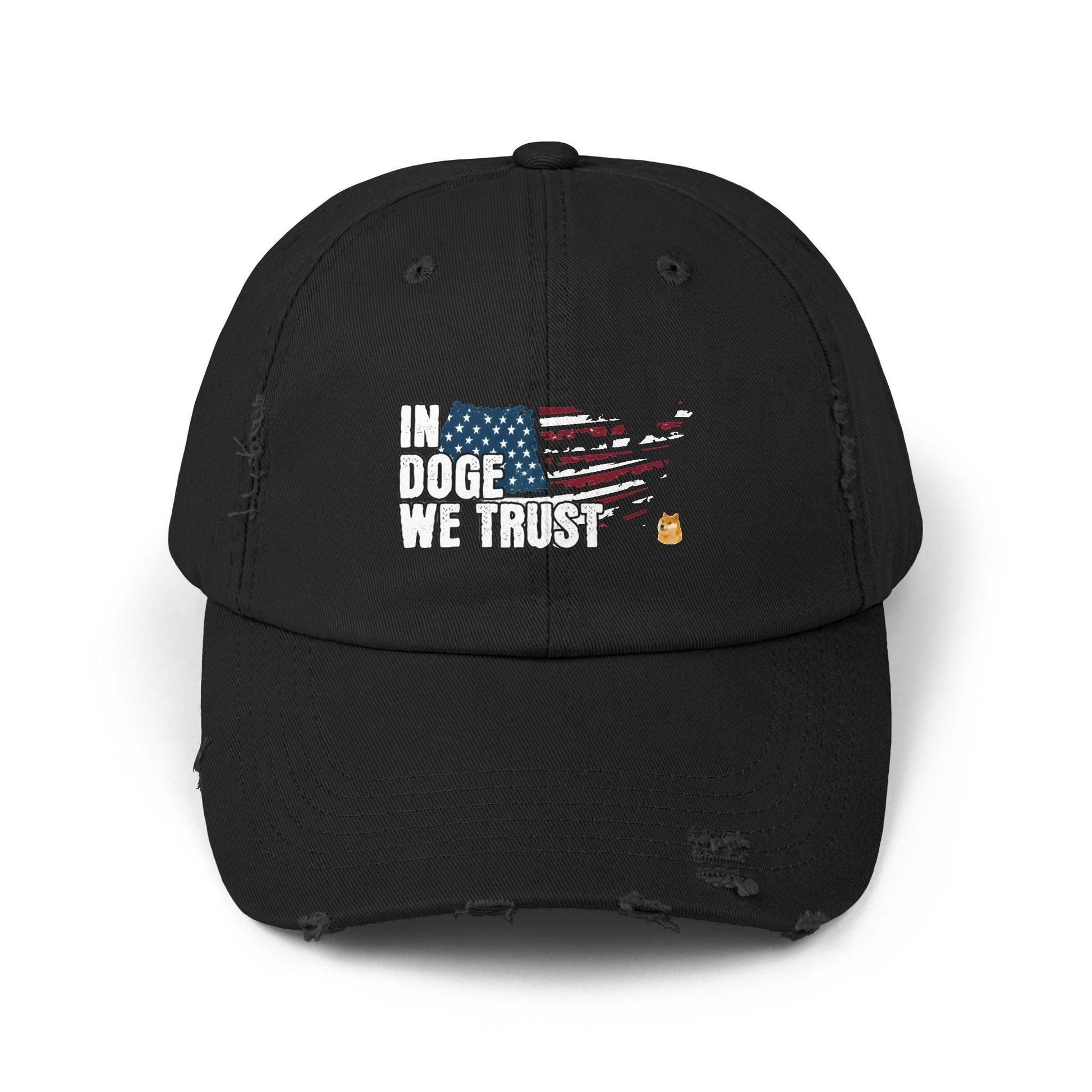 Crypto Distressed Cap, In Doge We Trust, Unisex - CryptoAiShop