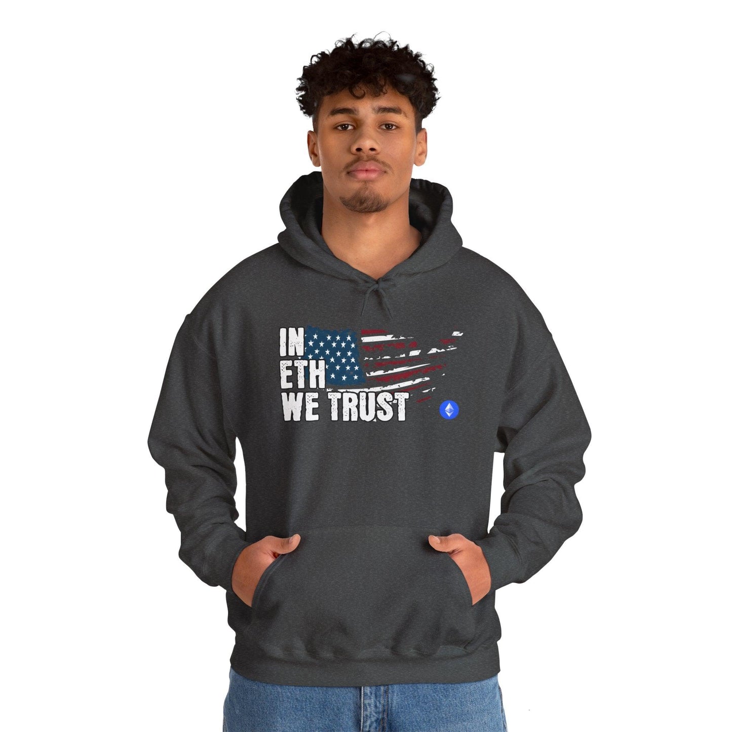 Crypto Unisex Hoodie, In ETH We Trust, Cotton - CryptoAiShop