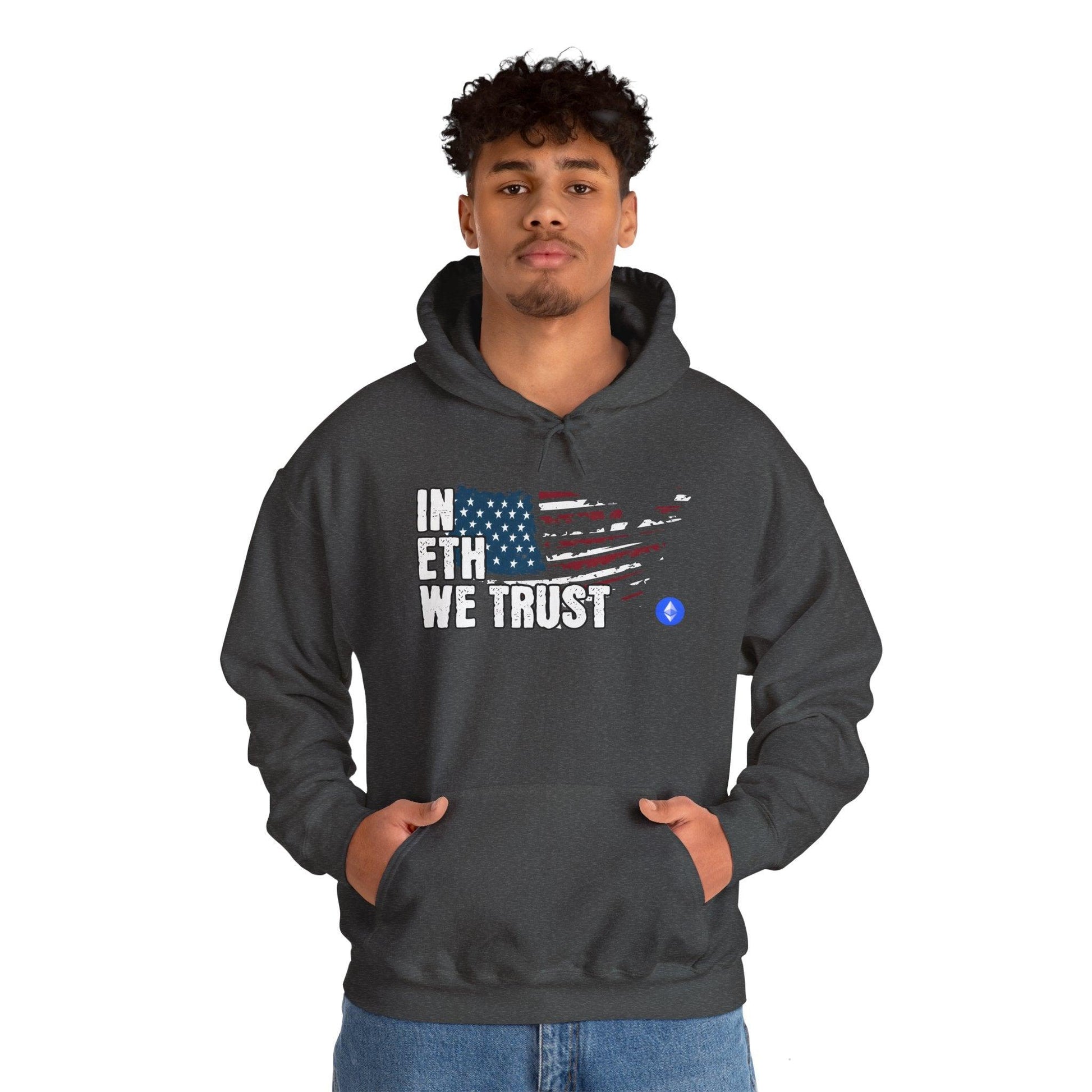 Crypto Unisex Hoodie, In ETH We Trust, Cotton - CryptoAiShop