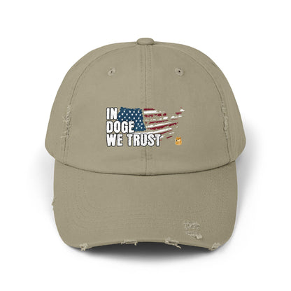 Crypto Distressed Cap, In Doge We Trust, Unisex - CryptoAiShop