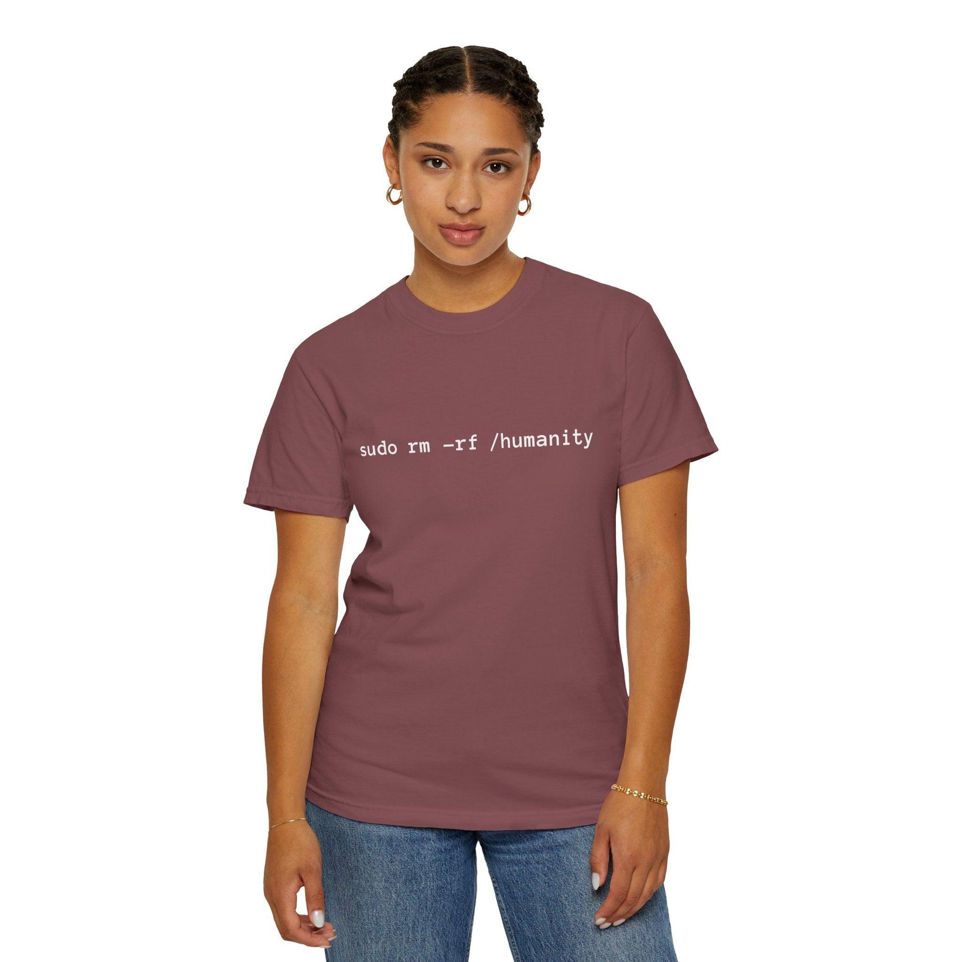 AI Unisex T-Shirt, Dev Humor, Linux Command, Cotton - CryptoAiShop