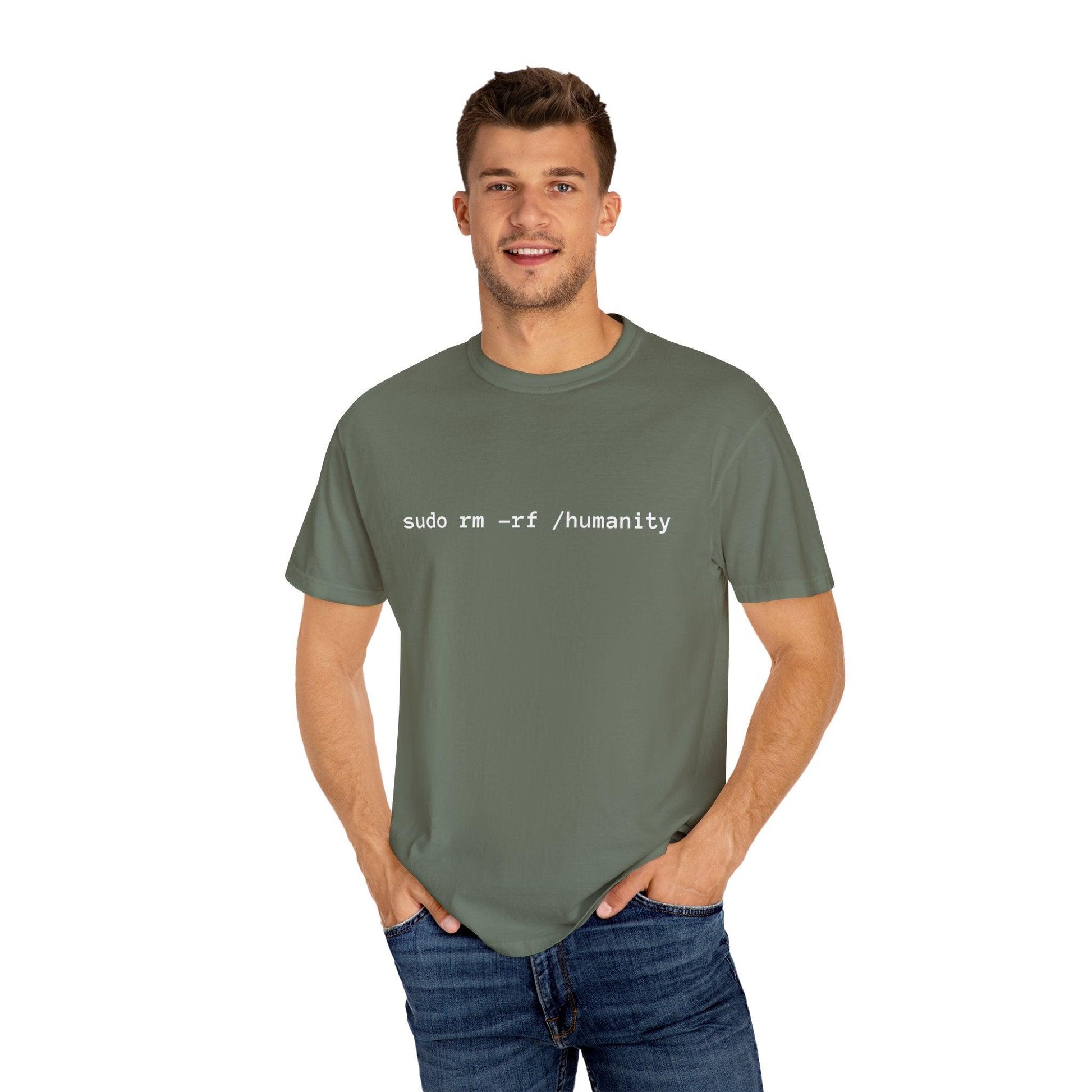 AI Unisex T-Shirt, Dev Humor, Linux Command, Cotton - CryptoAiShop