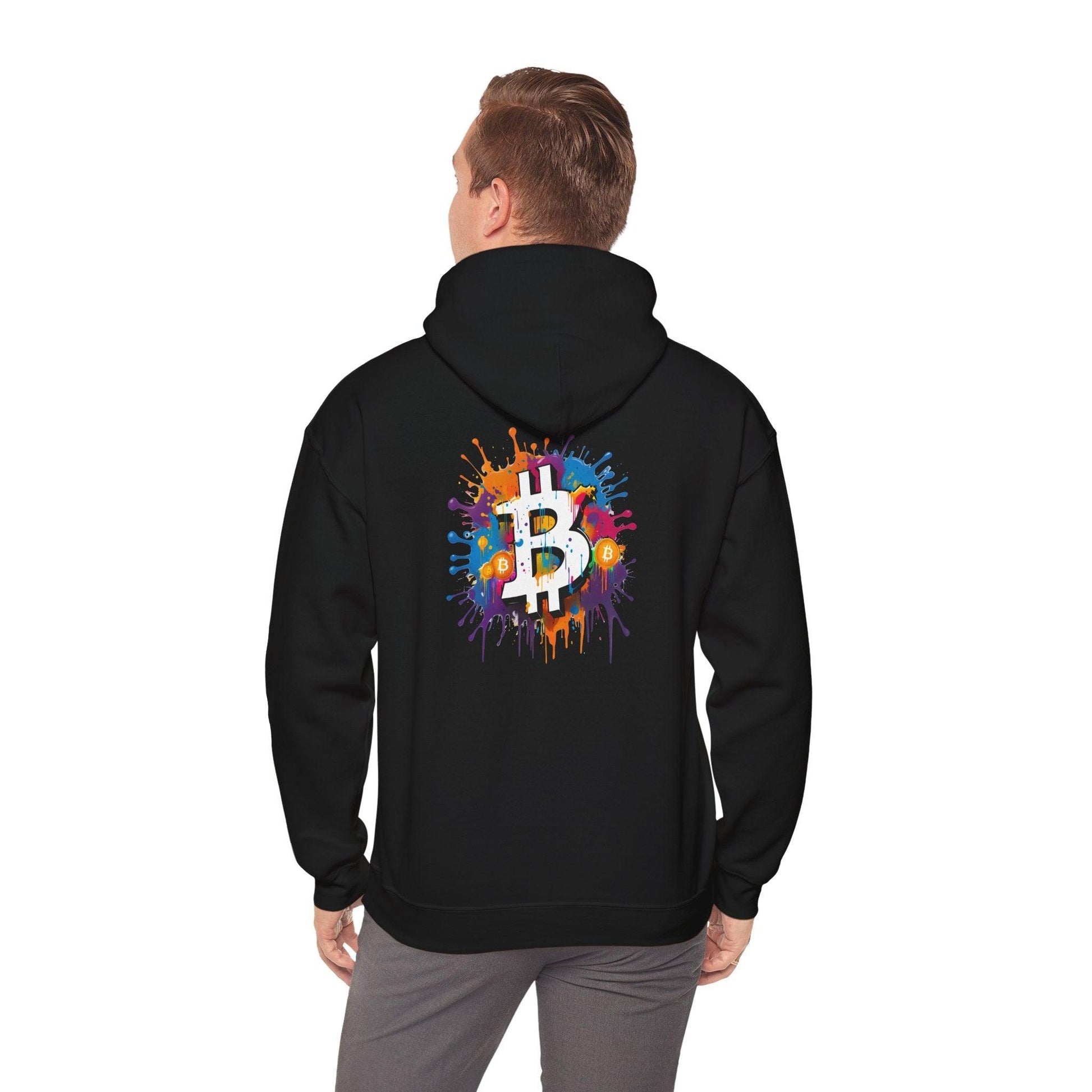 Crypto Unisex Hoodie, Bitcoin Graffiti, Cotton - CryptoAiShop