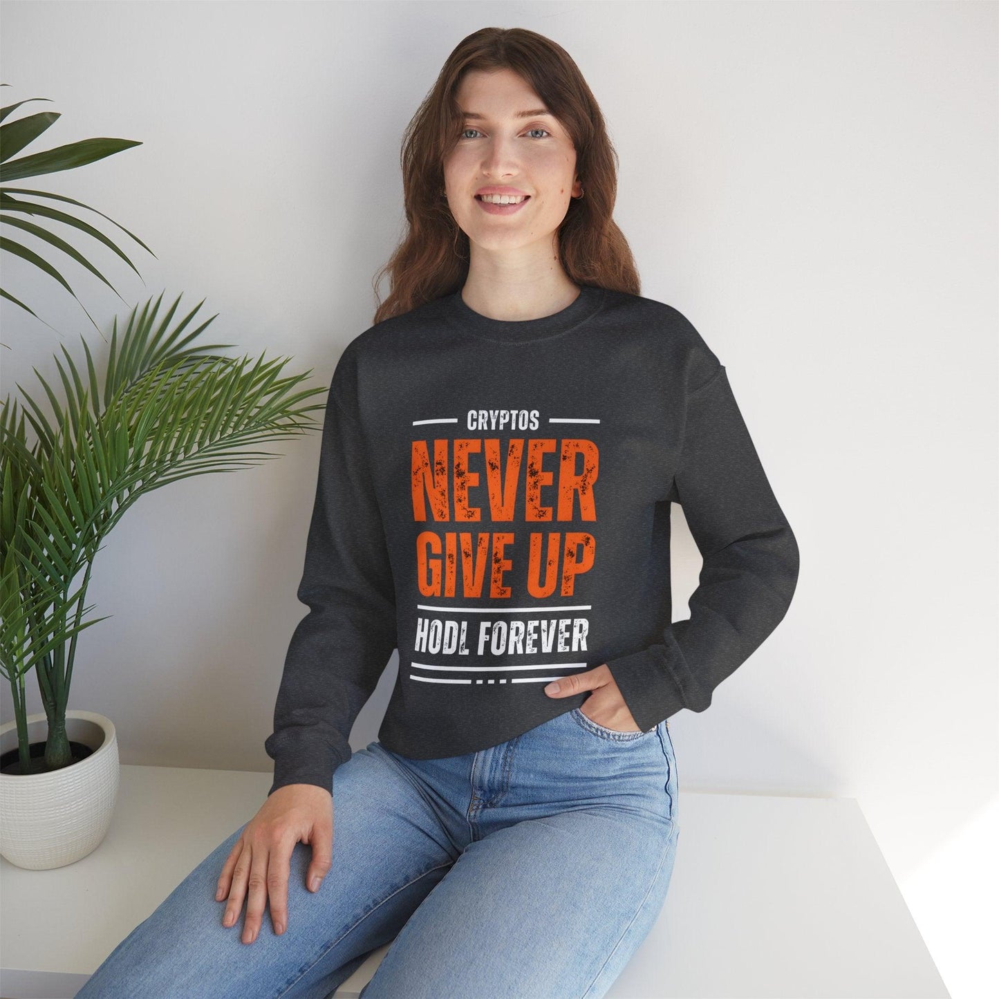 Crypto Unisex Sweatshirt, HODL Forever, Cotton - CryptoAiShop