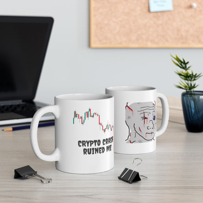 Taza Crypto: Crash Ruined Me, 11oz, Cerámica