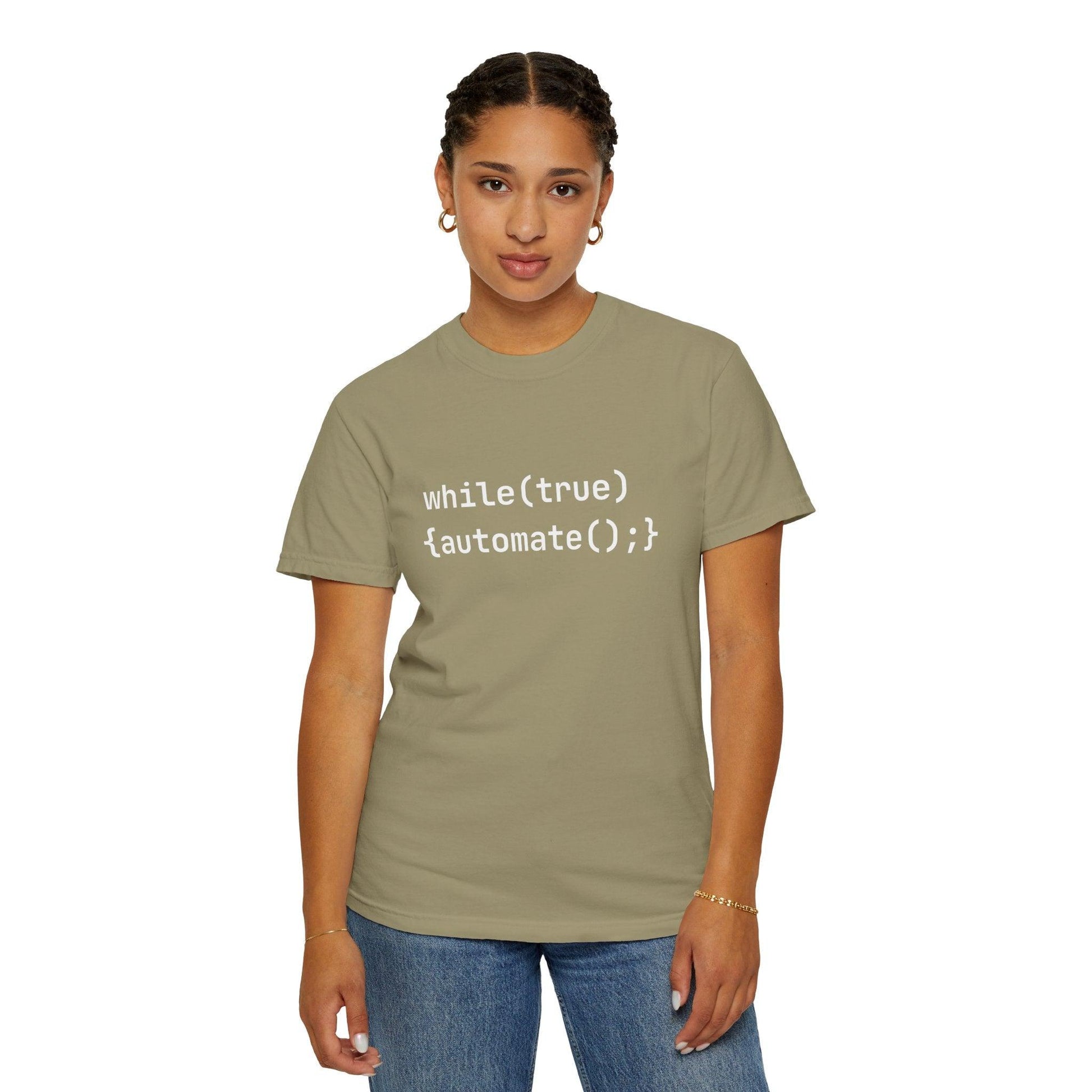 AI Unisex T-Shirt, Automation Code Joke, Cotton - CryptoAiShop