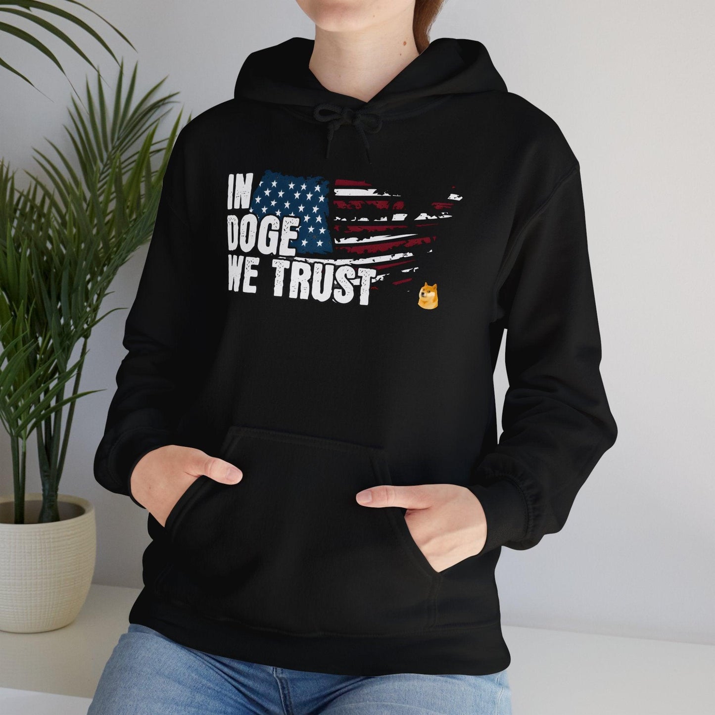 Crypto Unisex Hoodie, In DOGE We Trust, Cotton - CryptoAiShop