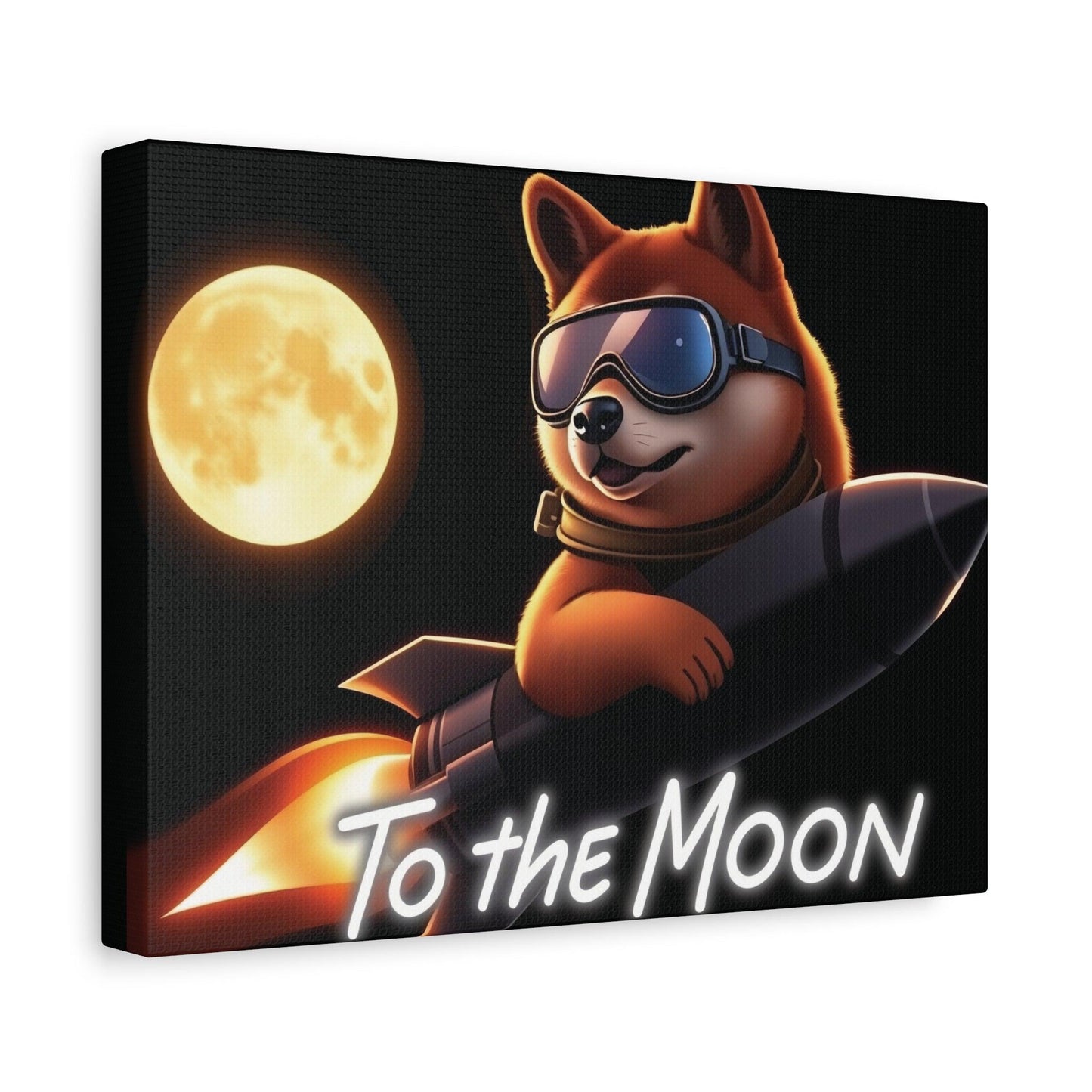 Crypto Canvas Art, Shiba Inu Coin, To The Moon, 24x36, Eco-Friendly - CryptoAiShop