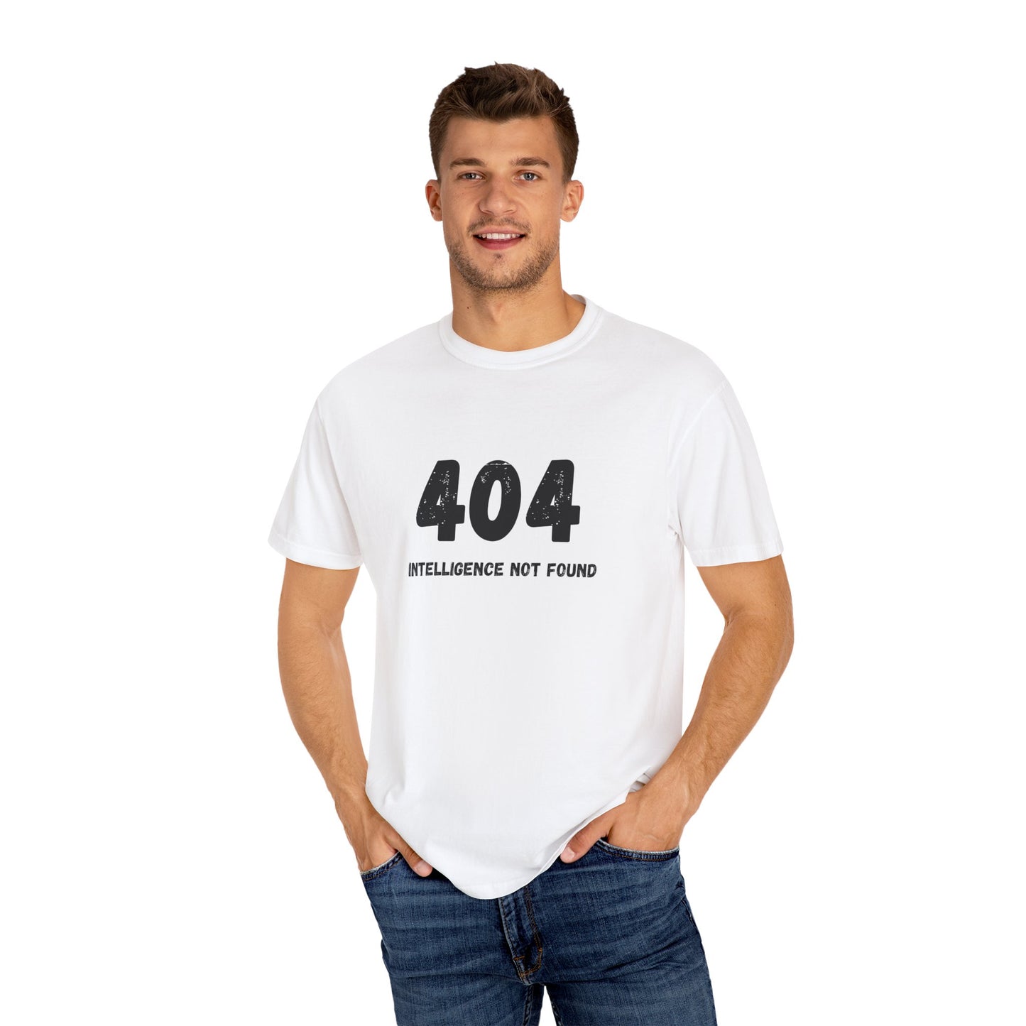 T-Shirt, AI Humor, System Error 404 Unisex Garment-Dyed Tee