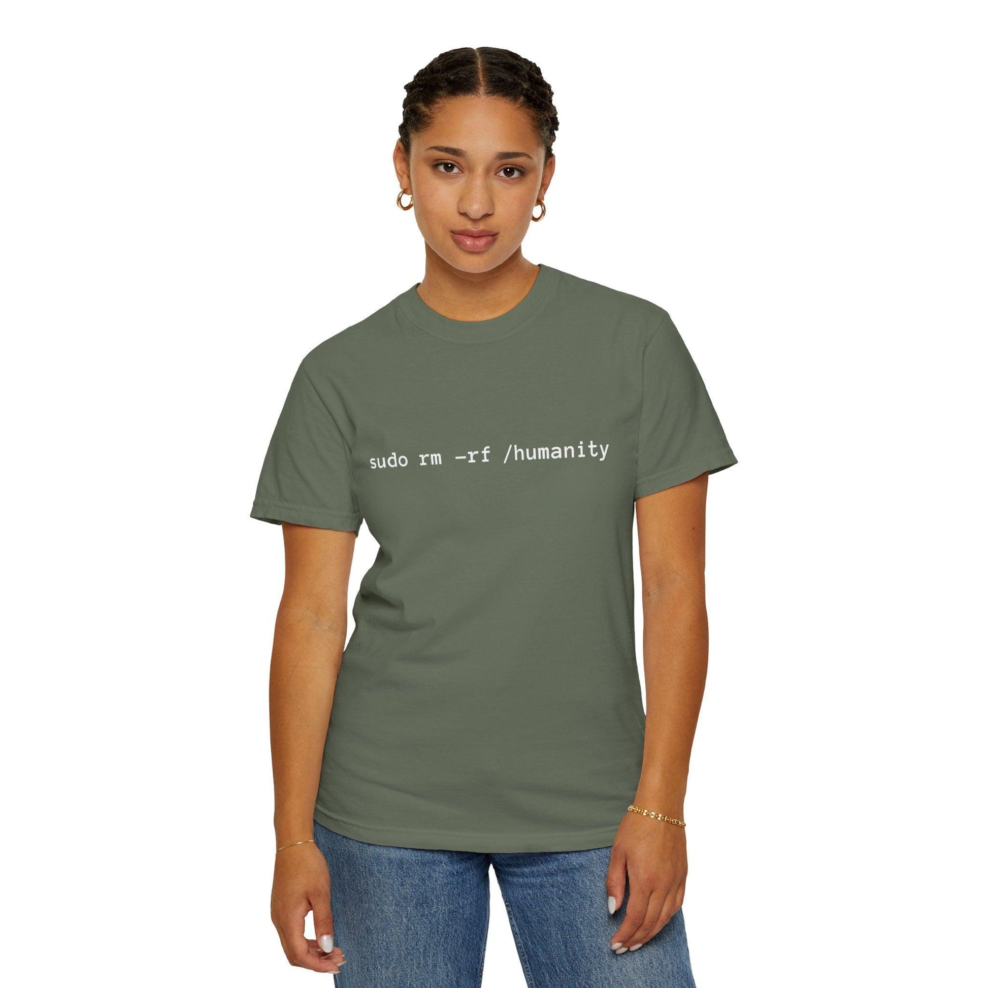 AI Unisex T-Shirt, Dev Humor, Linux Command, Cotton - CryptoAiShop