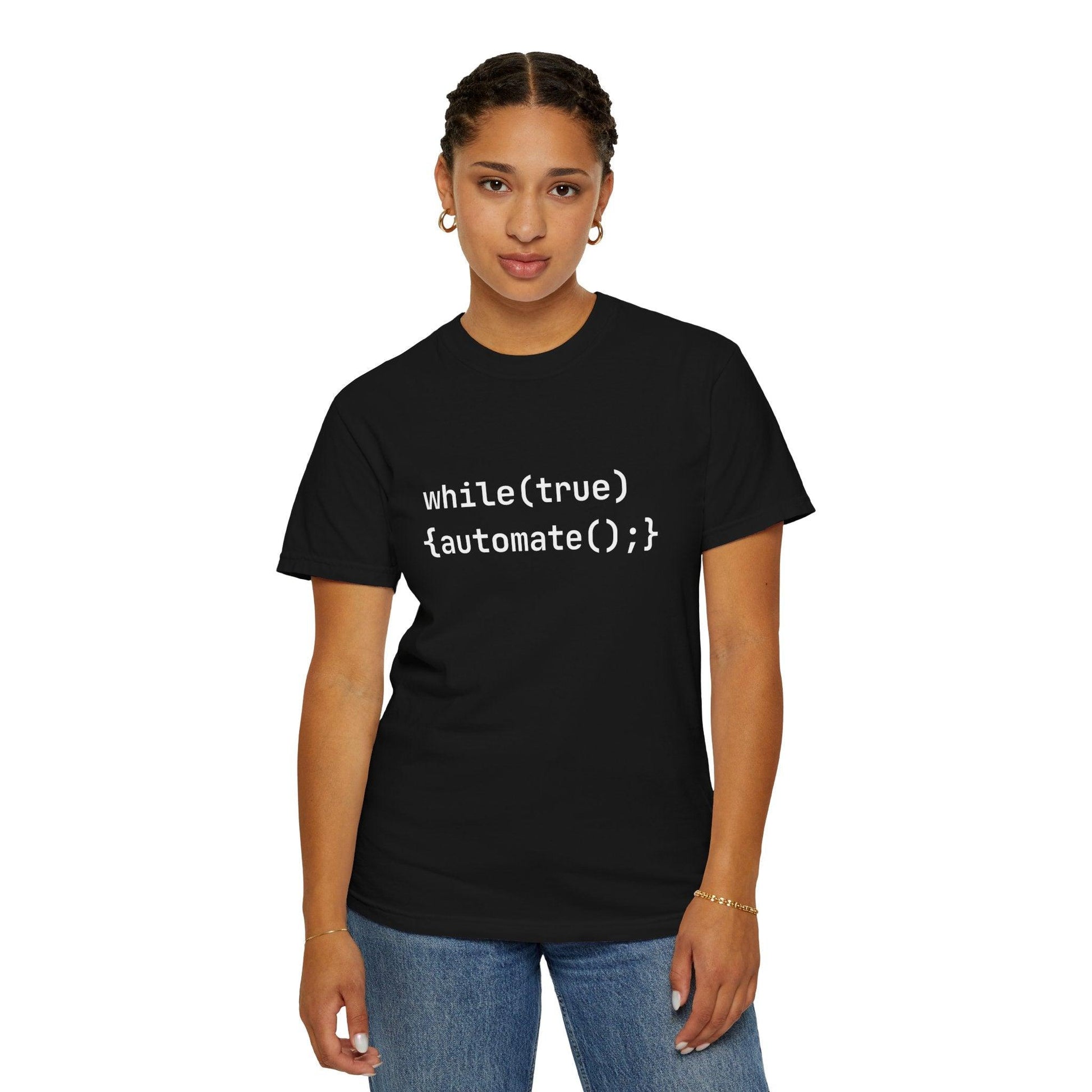 AI Unisex T-Shirt, Automation Code Joke, Cotton - CryptoAiShop