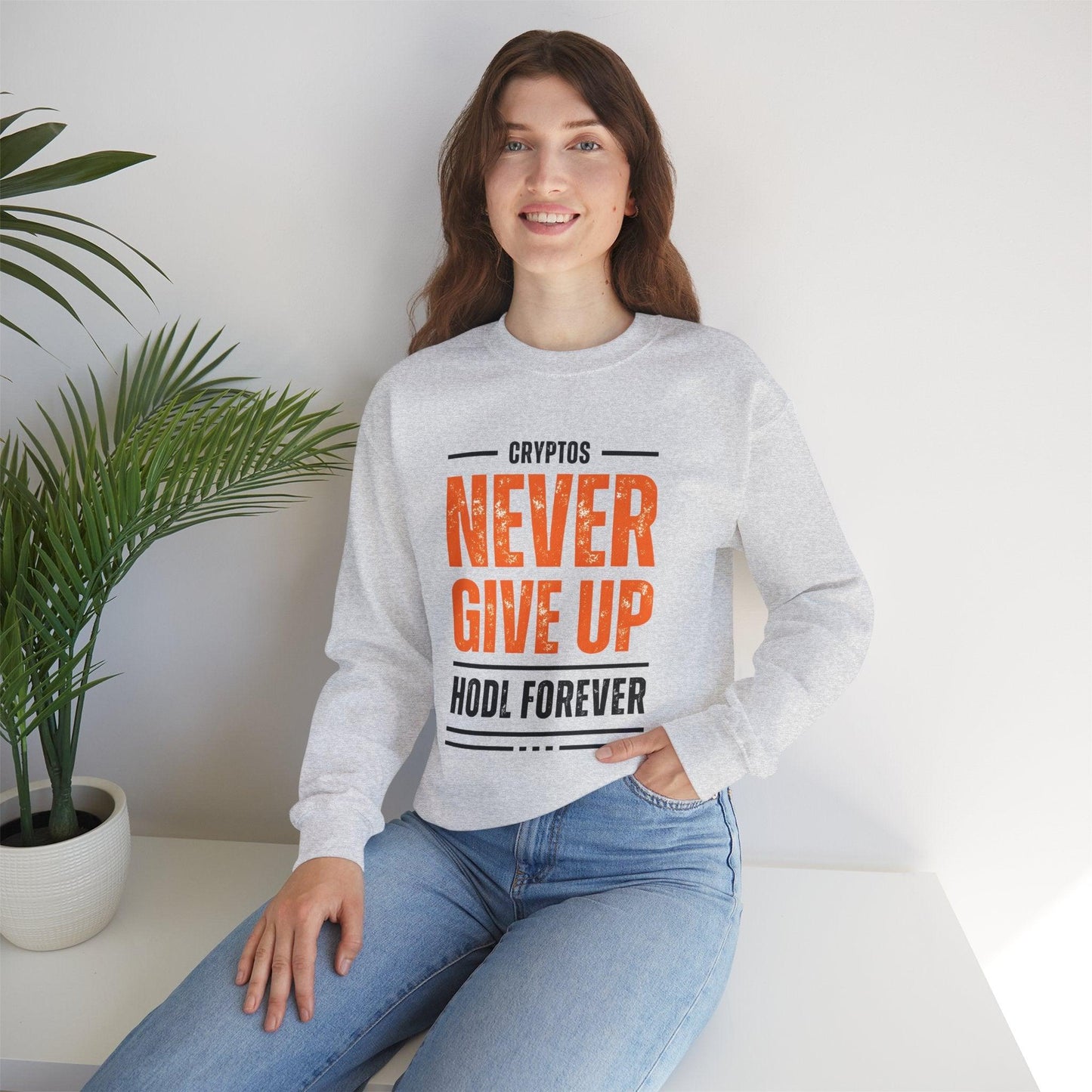 Crypto Unisex Sweatshirt, HODL Forever, Cotton - CryptoAiShop