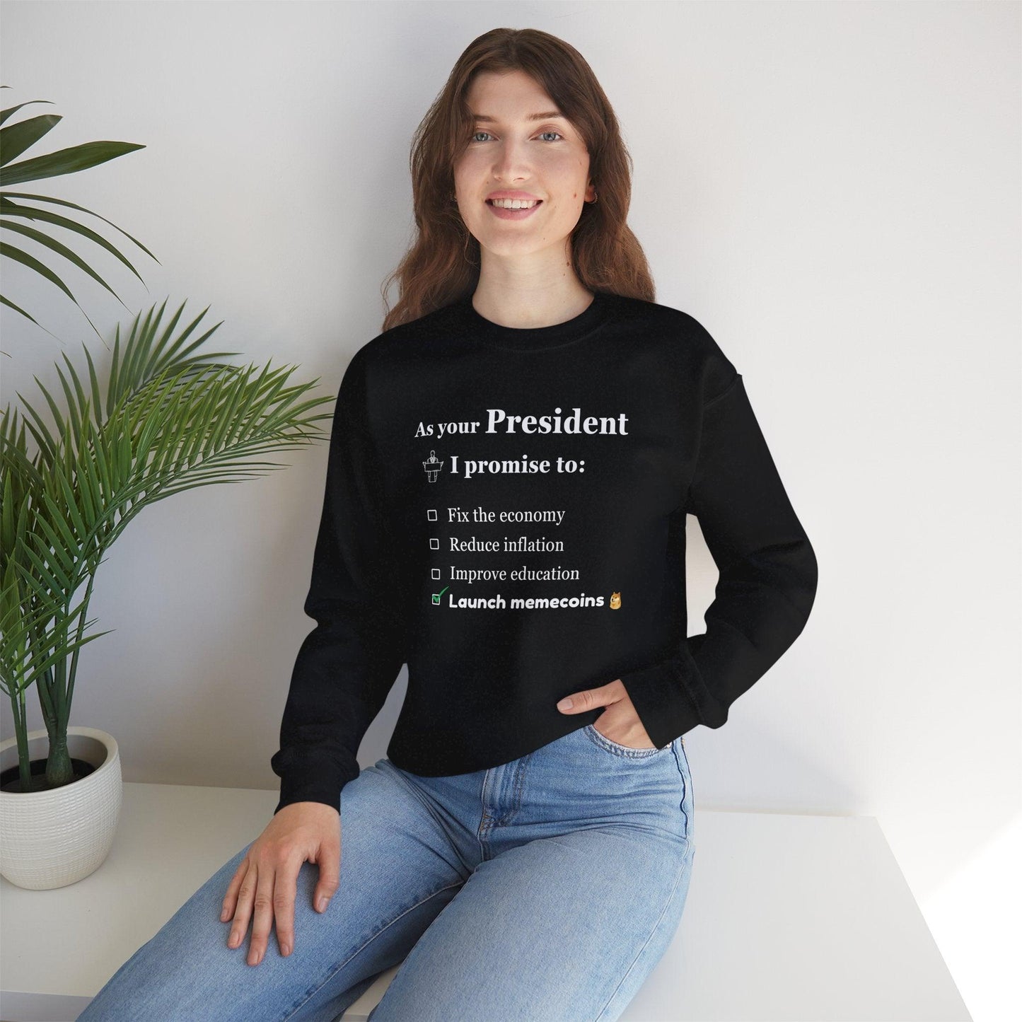 Crypto Unisex Sweatshirt, Memecoin Humor, Cotton - CryptoAiShop