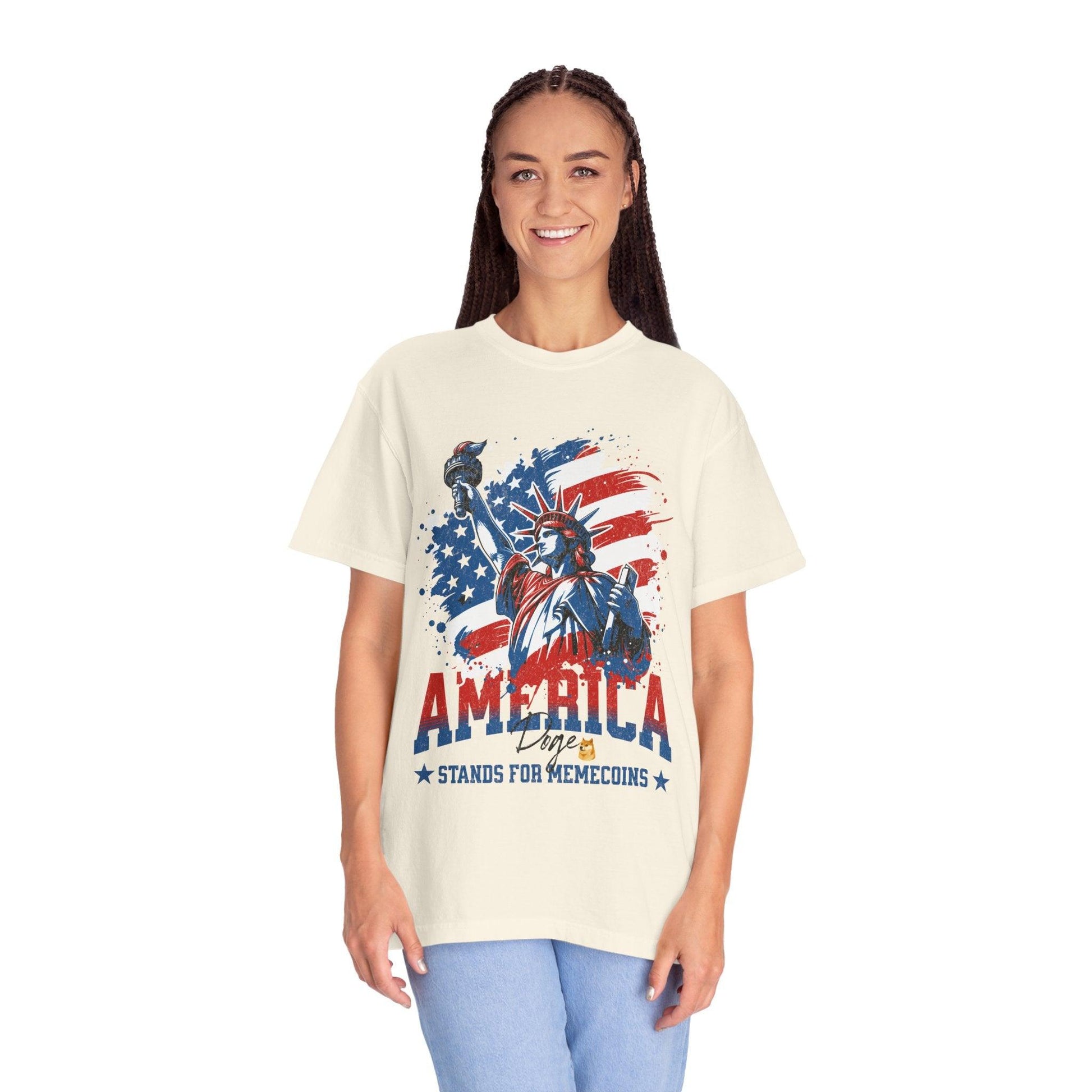 MemeCoin Patriotic Garment-Dyed T-Shirt - CryptoAiShop