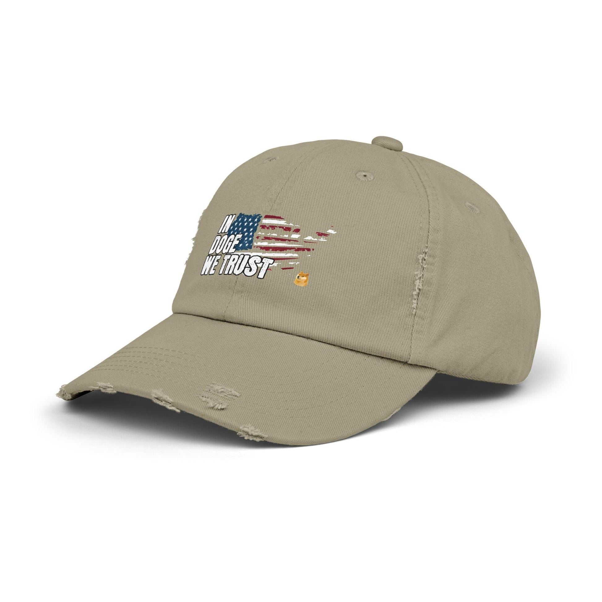 Crypto Distressed Cap, In Doge We Trust, Unisex - CryptoAiShop