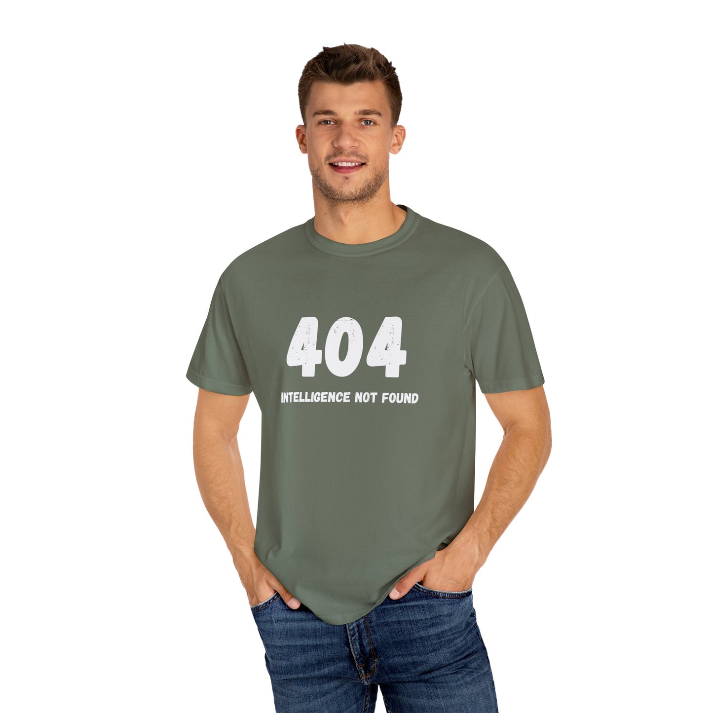 T-Shirt, AI Humor, System Error 404 Unisex Garment-Dyed Tee