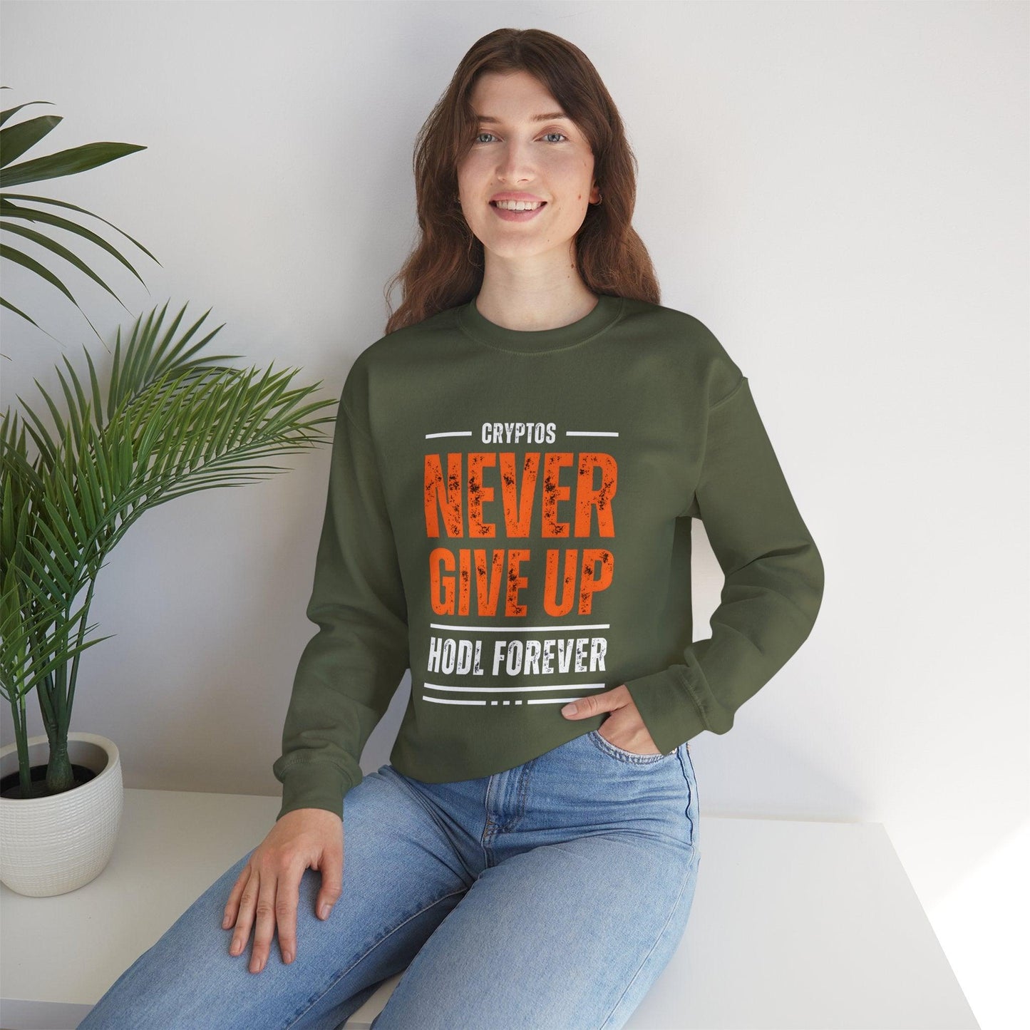 Crypto Unisex Sweatshirt, HODL Forever, Cotton - CryptoAiShop