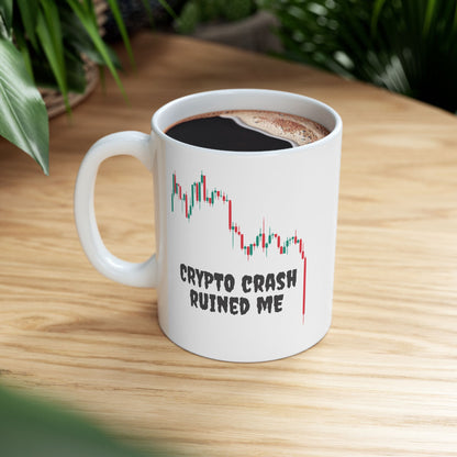 Taza Crypto: Crash Ruined Me, 11oz, Cerámica