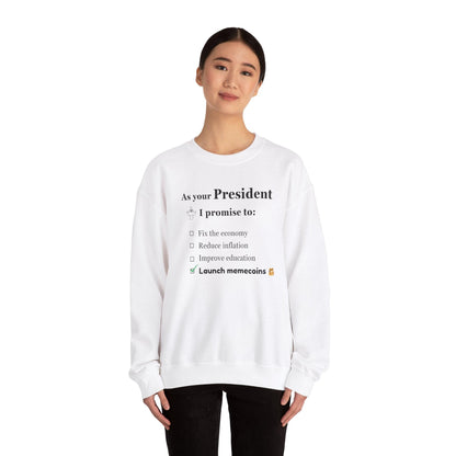 Crypto Unisex Sweatshirt, Memecoin Humor, Cotton - CryptoAiShop