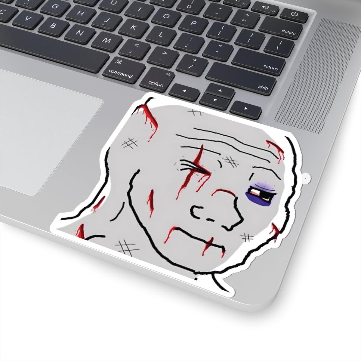 Crypto Sticker, Wojak Meme Art, Vinyl Design - CryptoAiShop