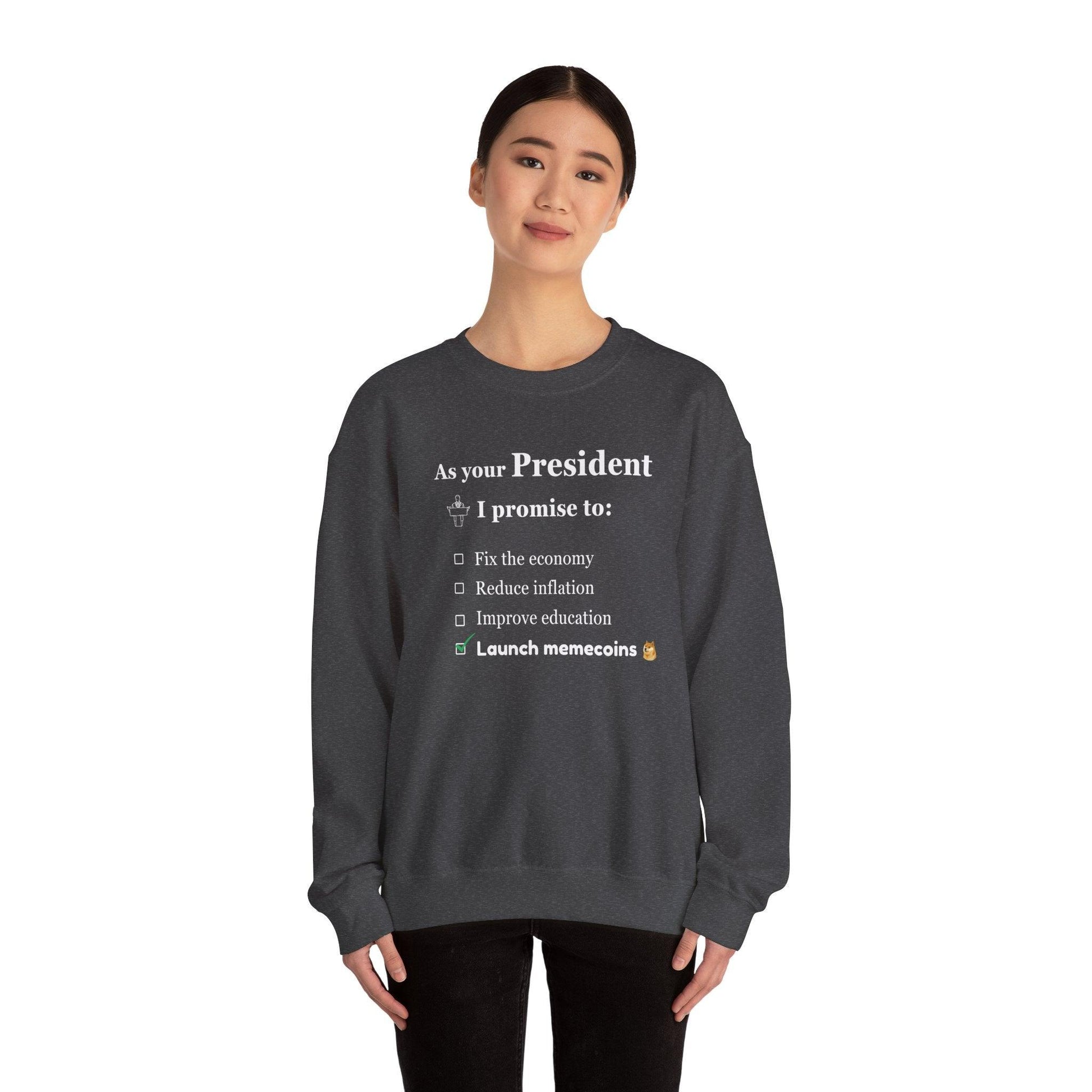 Crypto Unisex Sweatshirt, Memecoin Humor, Cotton - CryptoAiShop